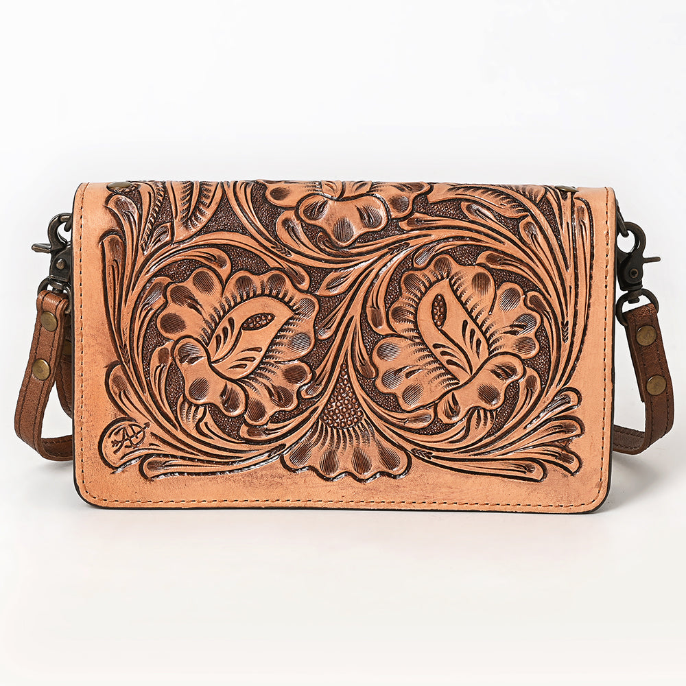 American Darling ADBG544 Wallet Hand Tooled Genuine Leather Women Bag Western Handbag Purse