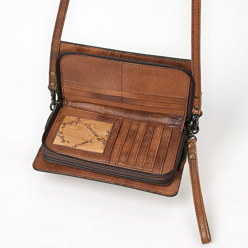 American Darling ADBG544 Wallet Hand Tooled Genuine Leather Women Bag Western Handbag Purse