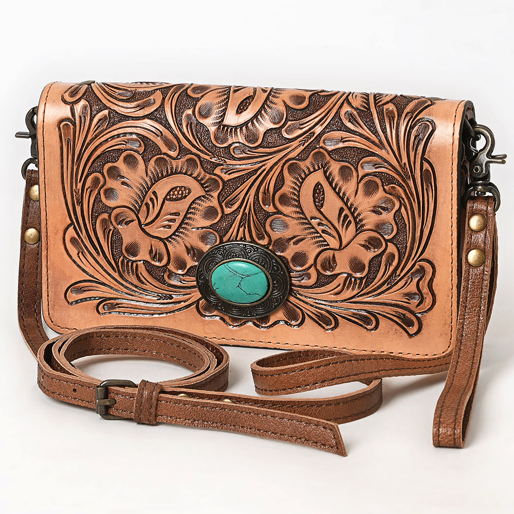 American Darling ADBG544 Wallet Hand Tooled Genuine Leather Women Bag Western Handbag Purse