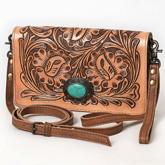 American Darling ADBG544 Wallet Hand Tooled Genuine Leather Women Bag Western Handbag Purse