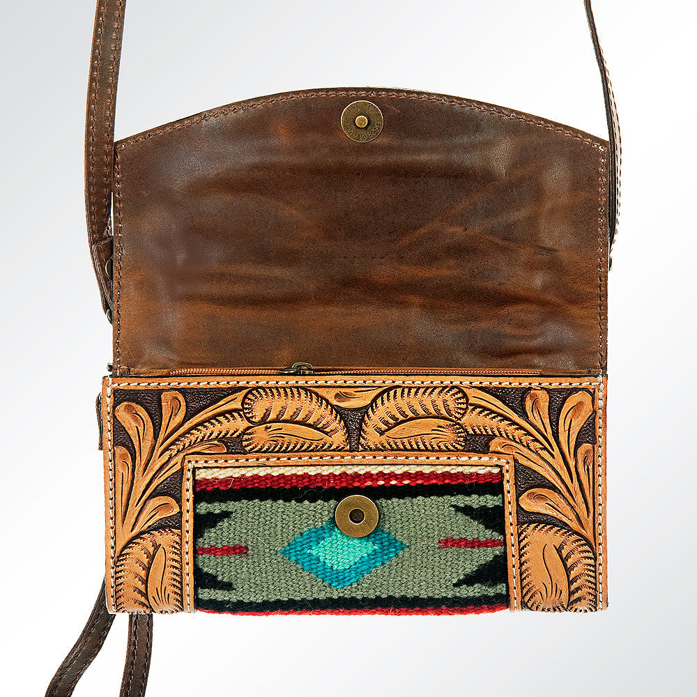 ADBG557DAR1 American Darling Hand Tooled Saddle Blanket Genuine Leather Women Bag Western Handbag Purse