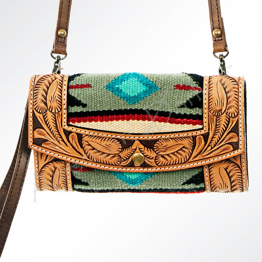 ADBG557DAR1 American Darling Hand Tooled Saddle Blanket Genuine Leather Women Bag Western Handbag Purse