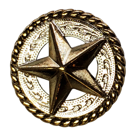 1 1/4 In Hilason Western Horse Star Screw Back 2 Tone Finishing tackHeadstall Saddle Concho