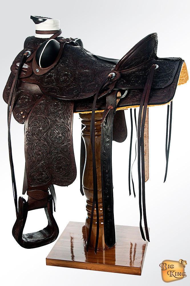 Western Horse Wade Saddle American Leather Ranch Roping Dark Brown Hilason