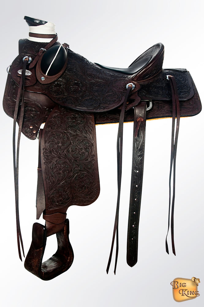 Western Horse Wade Saddle American Leather Ranch Roping Dark Brown Hilason