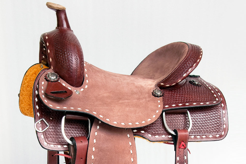 Comfytack Western Horse Ranch Roping Cowboy Saddle Leather Tack Set Brown/Tan