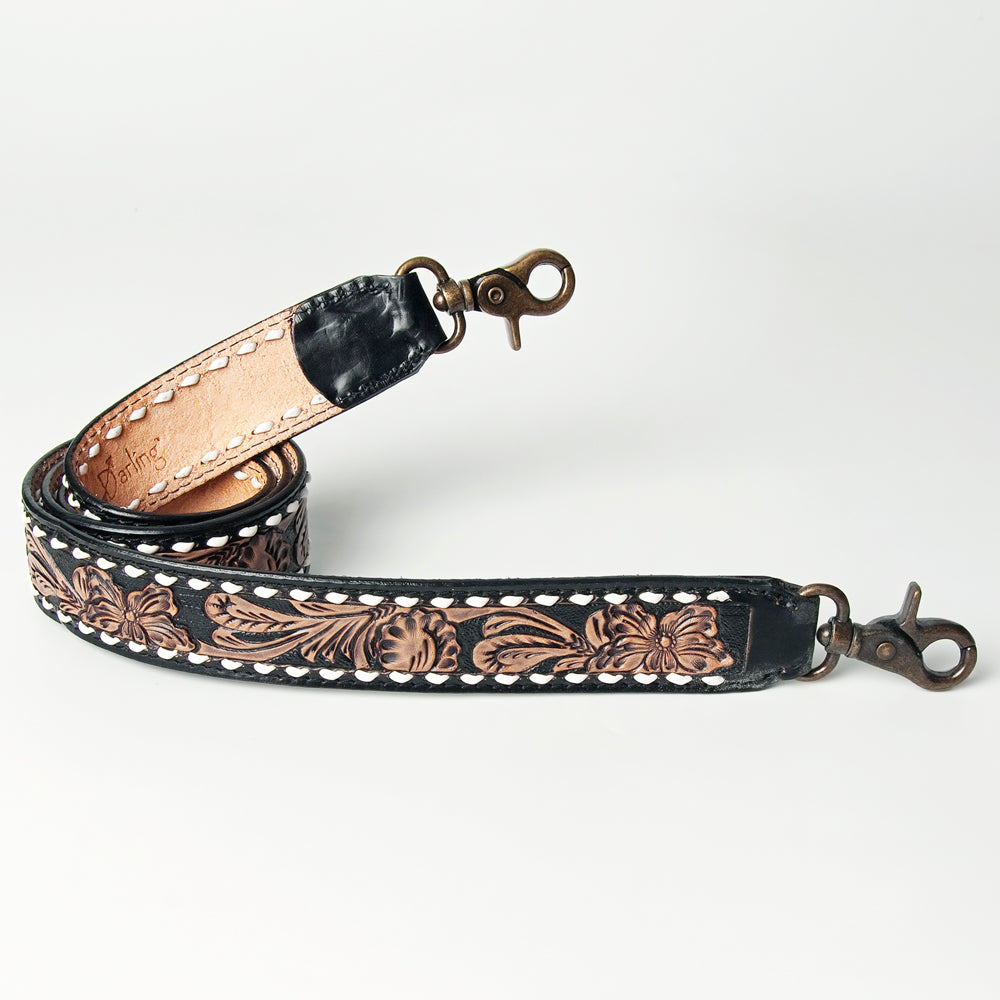 American Darling ADSTF105WHBU Hand Tooled Genuine Leather Crossbody Handle Strap For Bags
