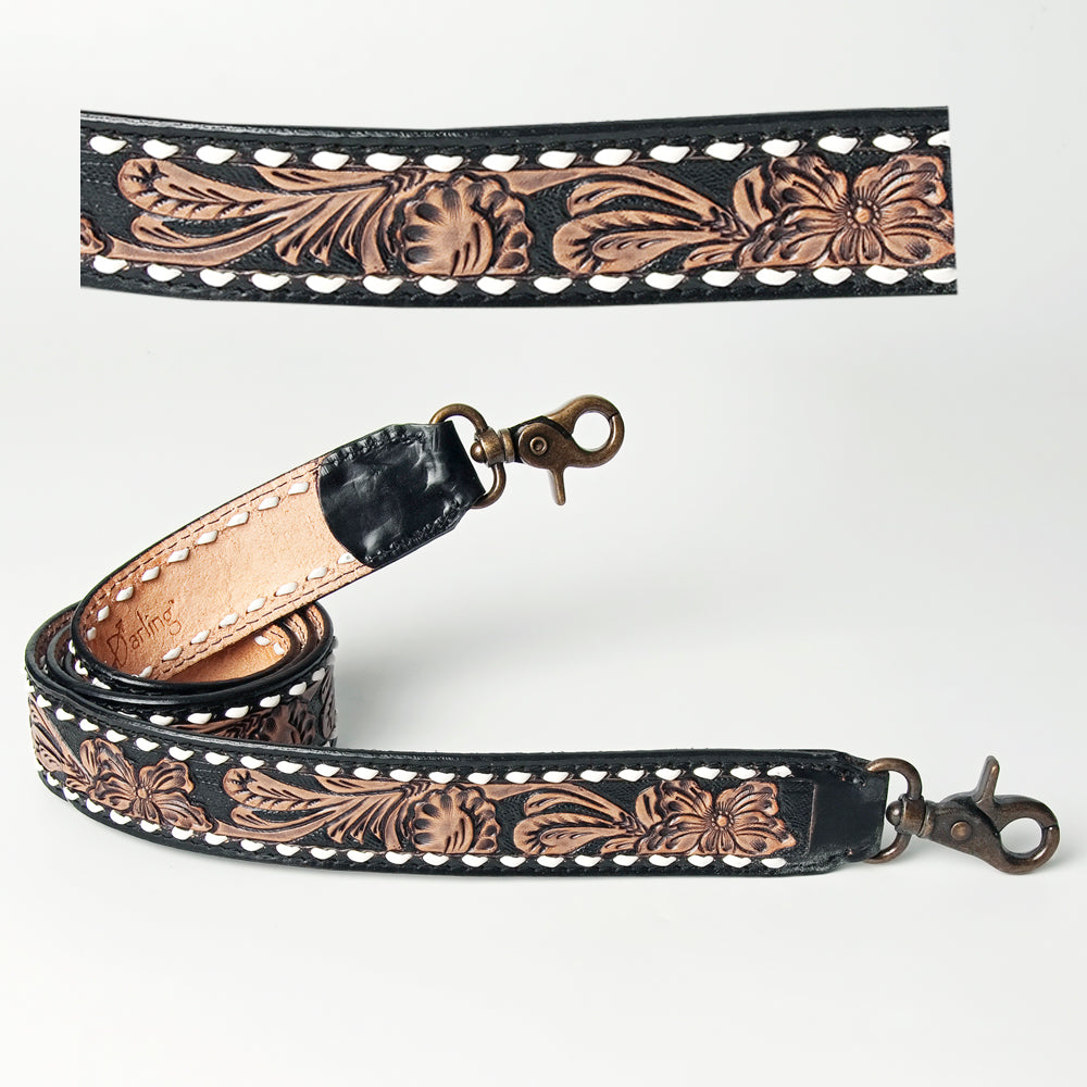 American Darling ADSTF105WHBU Hand Tooled Genuine Leather Crossbody Handle Strap For Bags