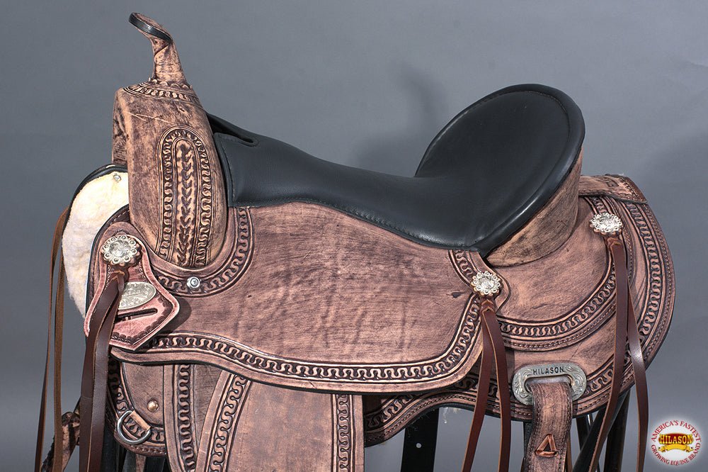 Western Trail Saddle With High Quality American Leather And Durable Flexible Tree
