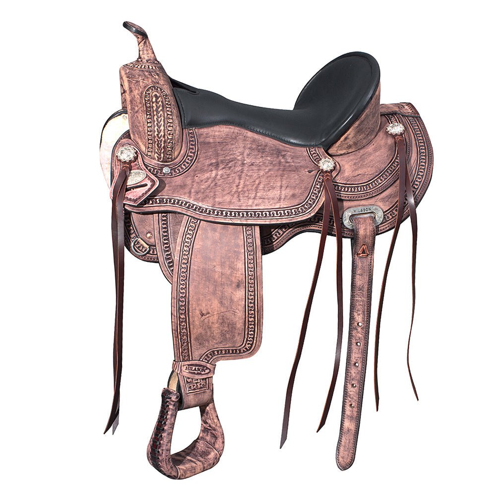 Western Trail Saddle With High Quality American Leather And Durable Flexible Tree