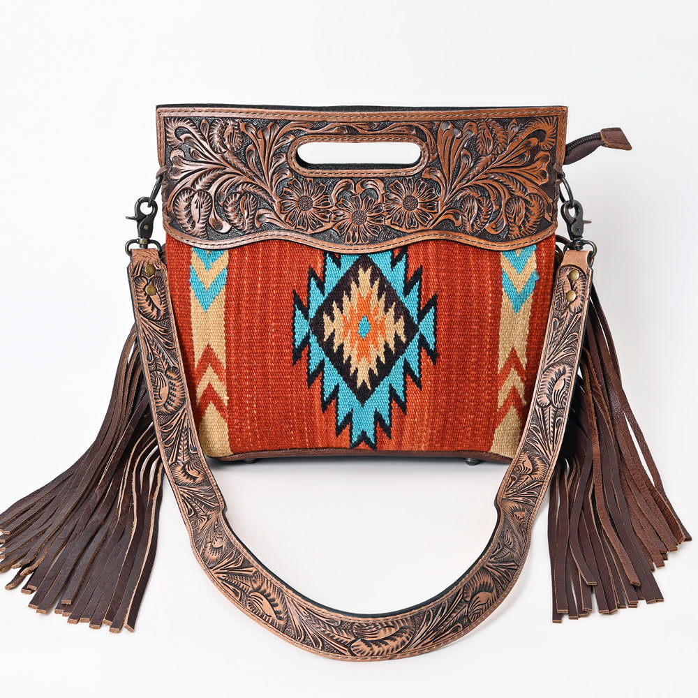 American Darling Clutch Hand Tooled Saddle Blanket Genuine Leather Women Bag Western Handbag Purse