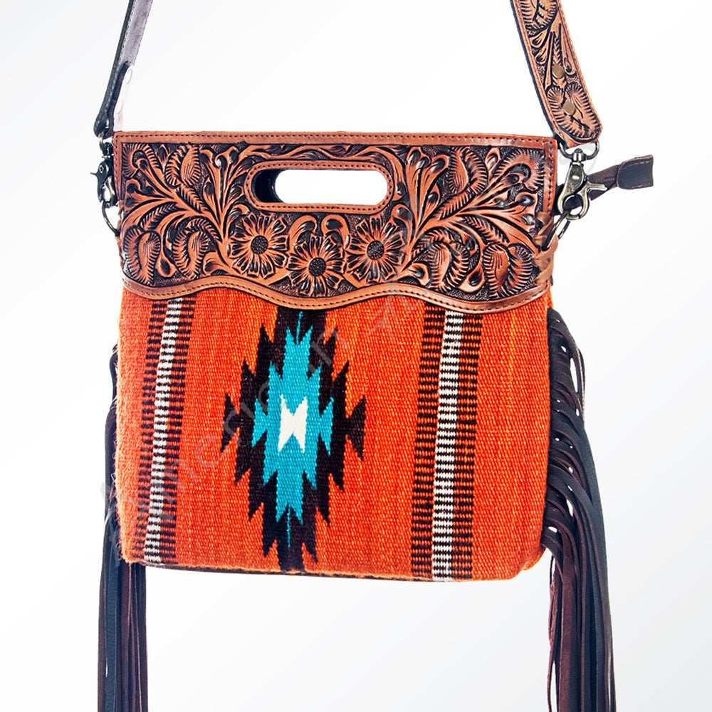 American Darling Clutch Hand Tooled Saddle Blanket Genuine Leather Women Bag Western Handbag Purse