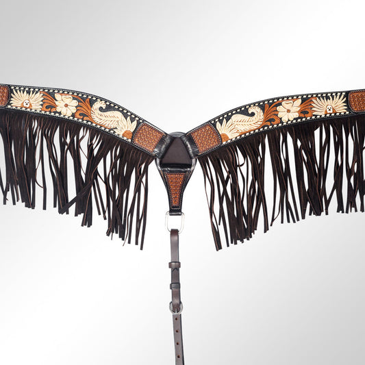 AMERICAN DARLING Western Horse Breast Collar American Leather Brown