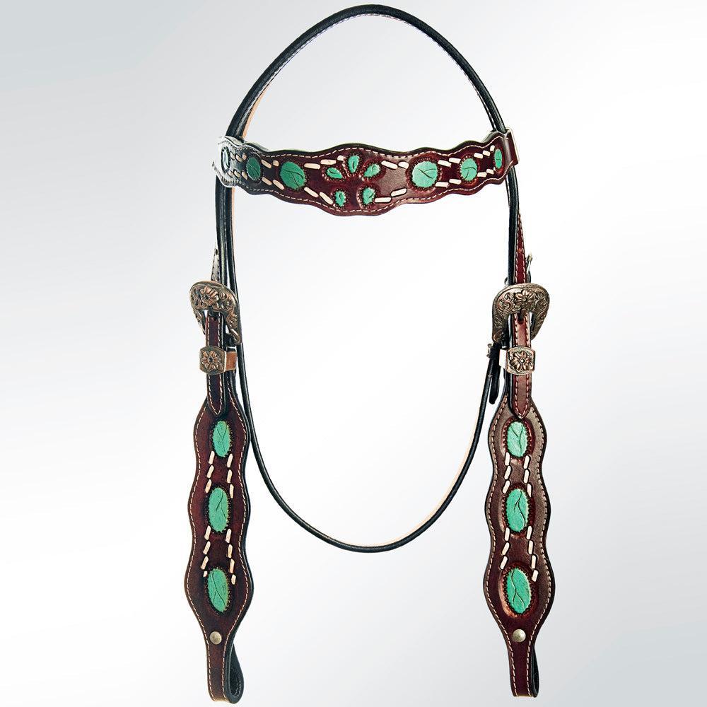 AMERICAN DARLING Western Horse Headstall Breast Collar Set American Leather