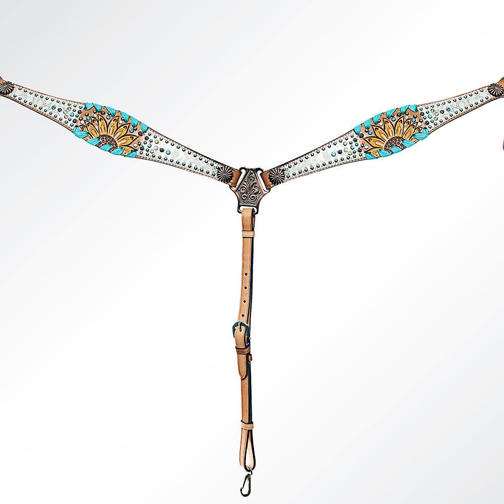American Darling LC-ADPAF110-BC Western Horse Floral Breast Collar Tack Genuine American Leather