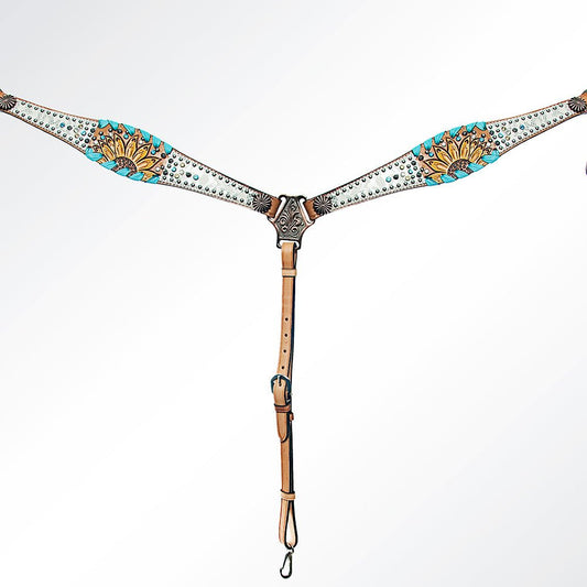 American Darling LC-ADPAF110-BC Western Horse Floral Breast Collar Tack Genuine American Leather