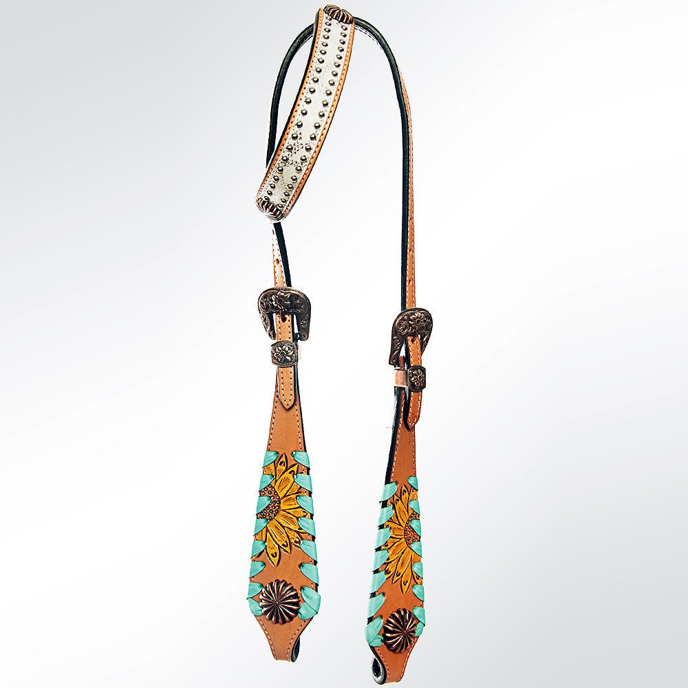 American Darling ADPAF110-HS Western Horse Floral One Ear Headstall Leather