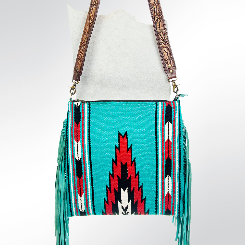 ADBGZ260D1 American Darling Saddle Blanket Hair On Genuine Leather Women Bag Western Handbag Purse