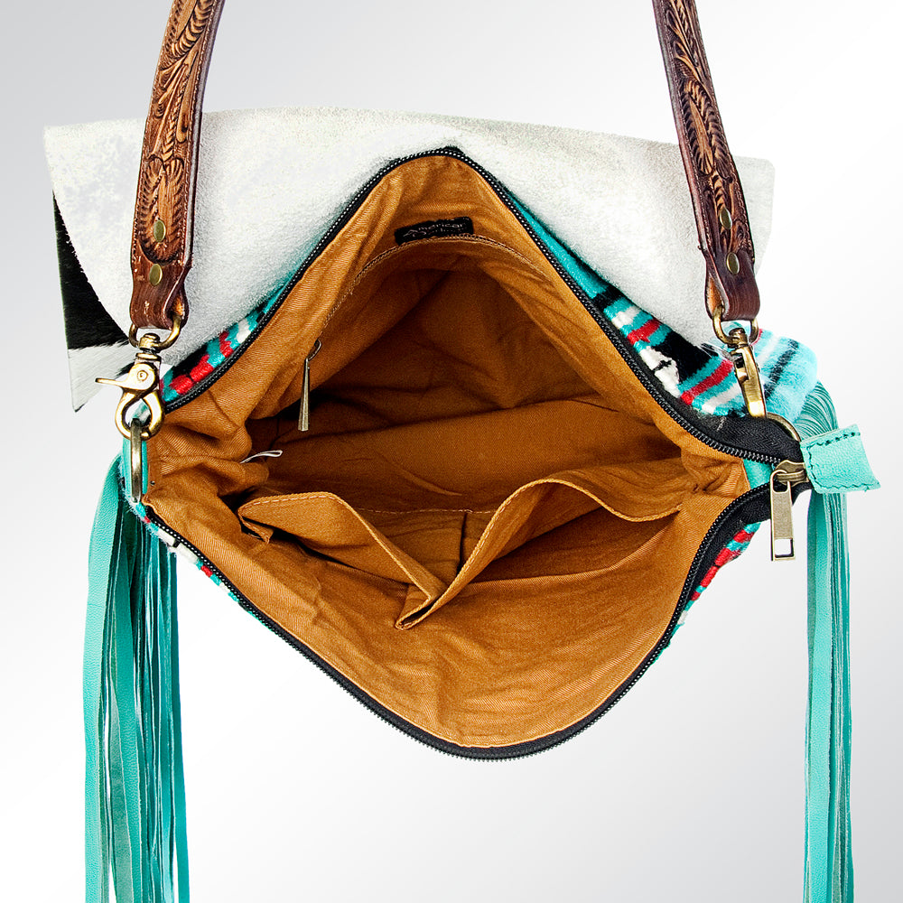 ADBGZ260D1 American Darling Saddle Blanket Hair On Genuine Leather Women Bag Western Handbag Purse