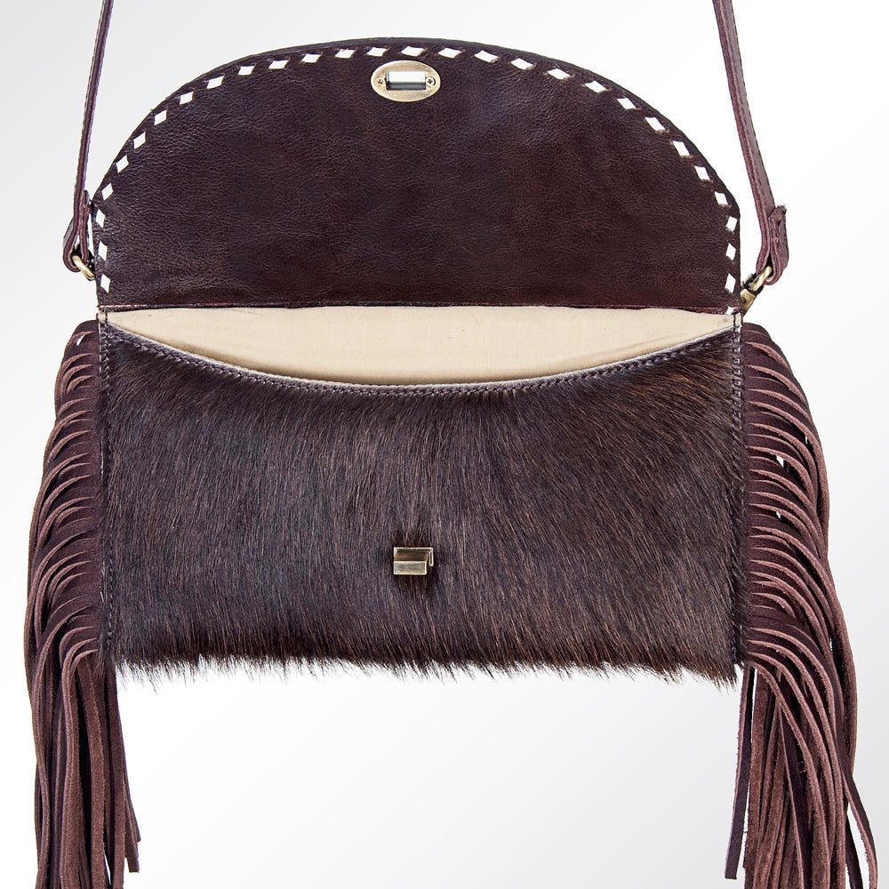 American Darling ADBGI150B Wallet Hand Tooled Hair On Genuine Leather Women Bag Western Handbag Purse