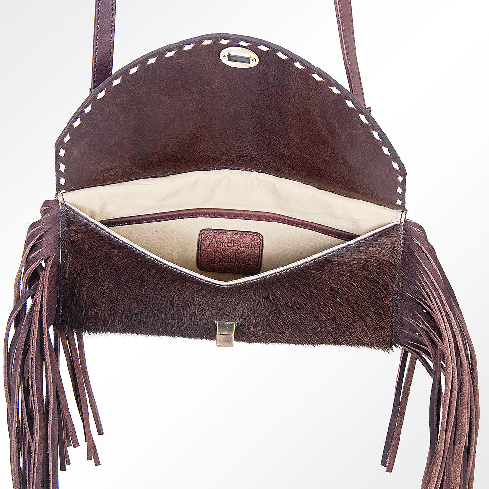 American Darling ADBGI150B Wallet Hand Tooled Hair On Genuine Leather Women Bag Western Handbag Purse