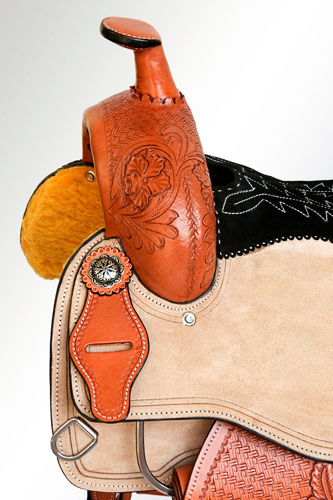 Comfytack Western Horse Ranch Roping Cowboy  Saddle American Leather Tack Set Tan