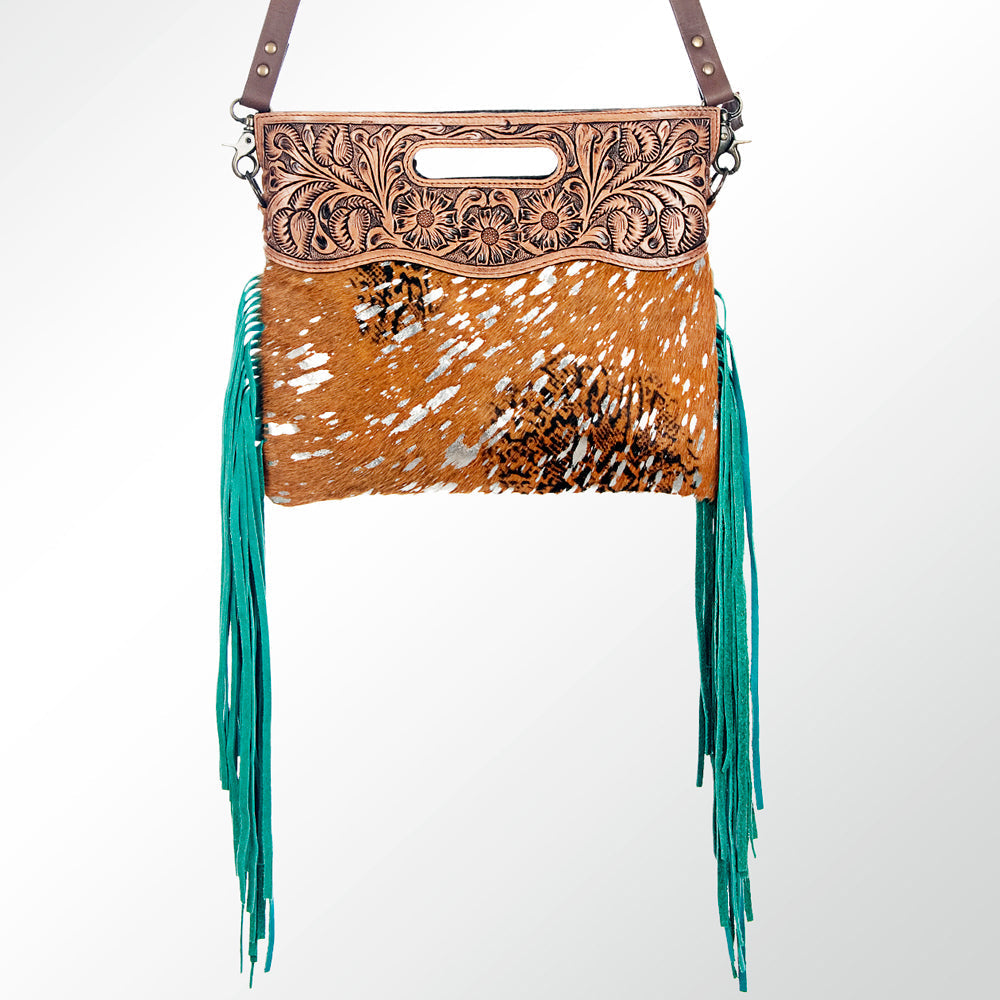 American Darling Clutch Hand Tooled Hair on Genuine Leather Western Women Bag Handbag Purse | Purses for Cute