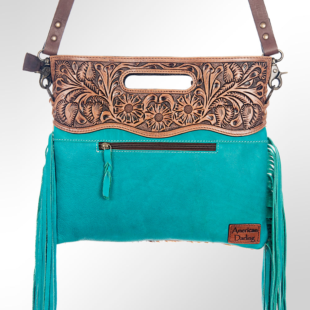 American Darling Clutch Hand Tooled Hair on Genuine Leather Western Women Bag Handbag Purse | Purses for Cute