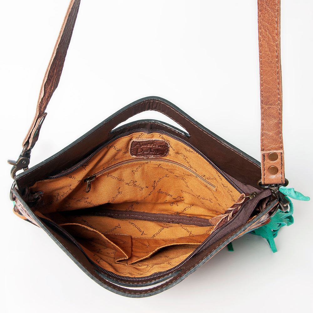 American Darling Clutch Hand Tooled Hair on Genuine Leather Western Women Bag Handbag Purse | Purses for Cute