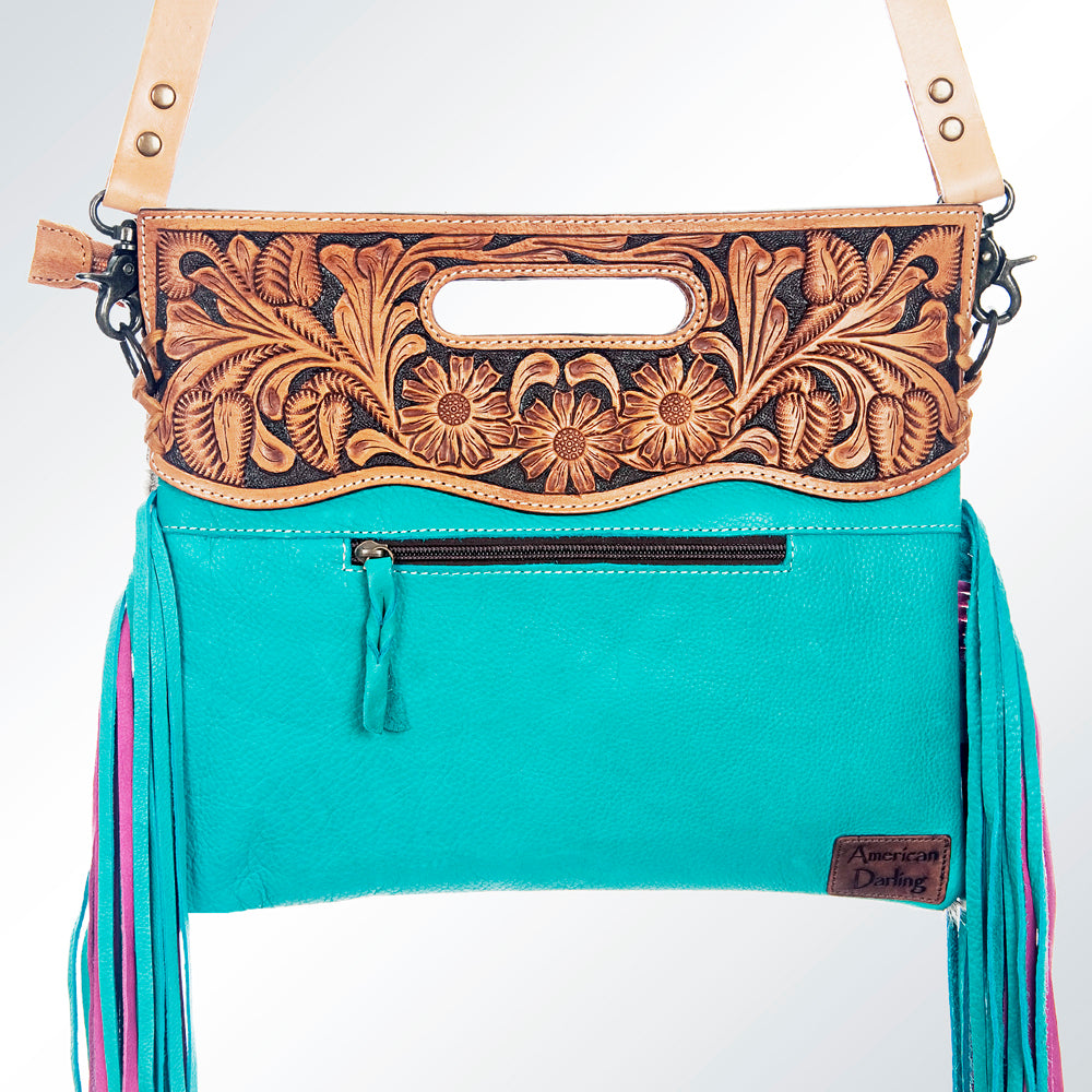 American Darling Clutch Hand Tooled Hair on Genuine Leather Western Women Bag Handbag Purse | Purses for Cute