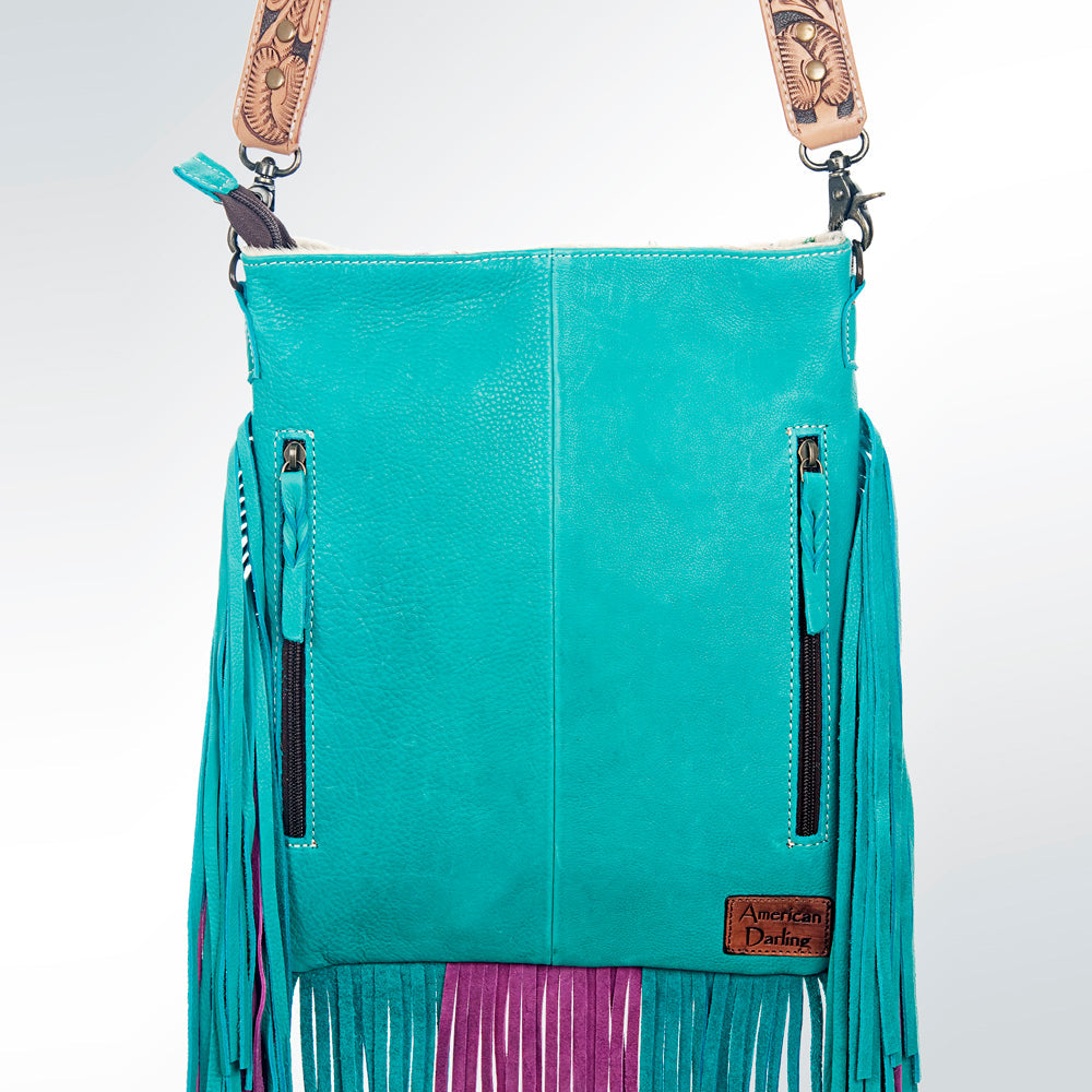 American Darling ADBGS192D Messenger Hair On Genuine Leather Women Bag Western Handbag Purse