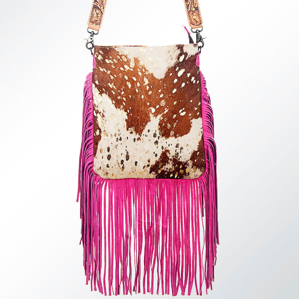 American Darling ADBGS192E Messenger Hair On Genuine Leather Women Bag Western Handbag Purse
