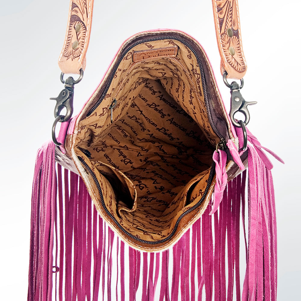 American Darling ADBGS192E Messenger Hair On Genuine Leather Women Bag Western Handbag Purse