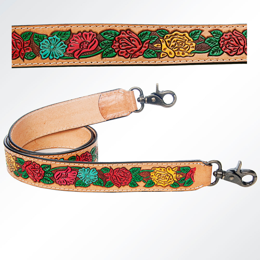 American Darling ADSTF136 Hand Tooled Genuine Leather Crossbody Handle Strap For Bags