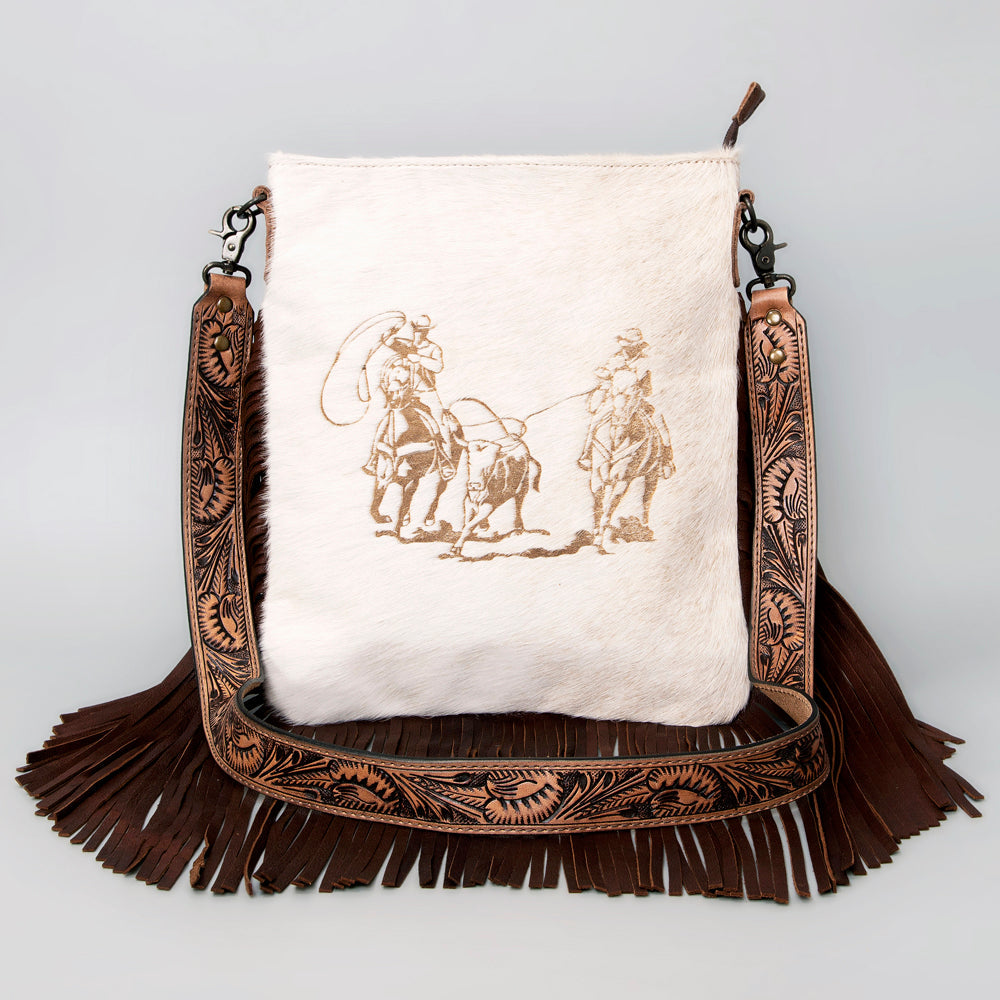 American Darling ADBGS192H Messenger Hair On Genuine Leather Women Bag Western Handbag Purse