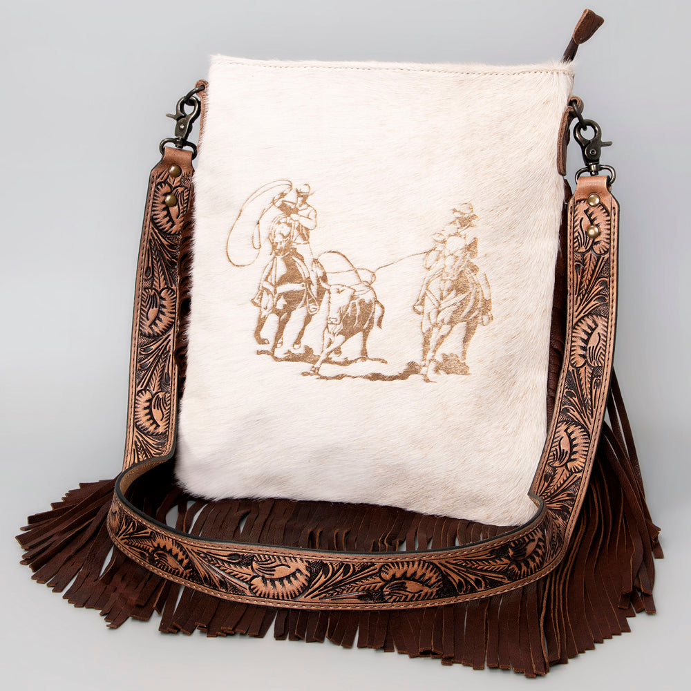 American Darling ADBGS192H Messenger Hair On Genuine Leather Women Bag Western Handbag Purse