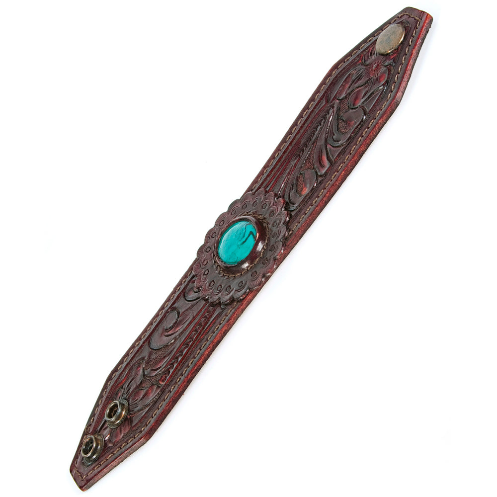 American Darling ADBRF138 Hand tooled carved Genuine Leather Bracelet women