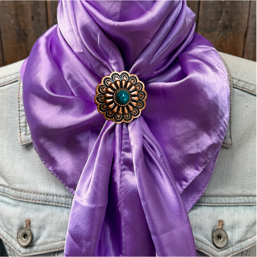 35X35" Solid Lavender Wild Rag / Scarf WRS13 - Western Concho Wild Rag Slides - Assorted