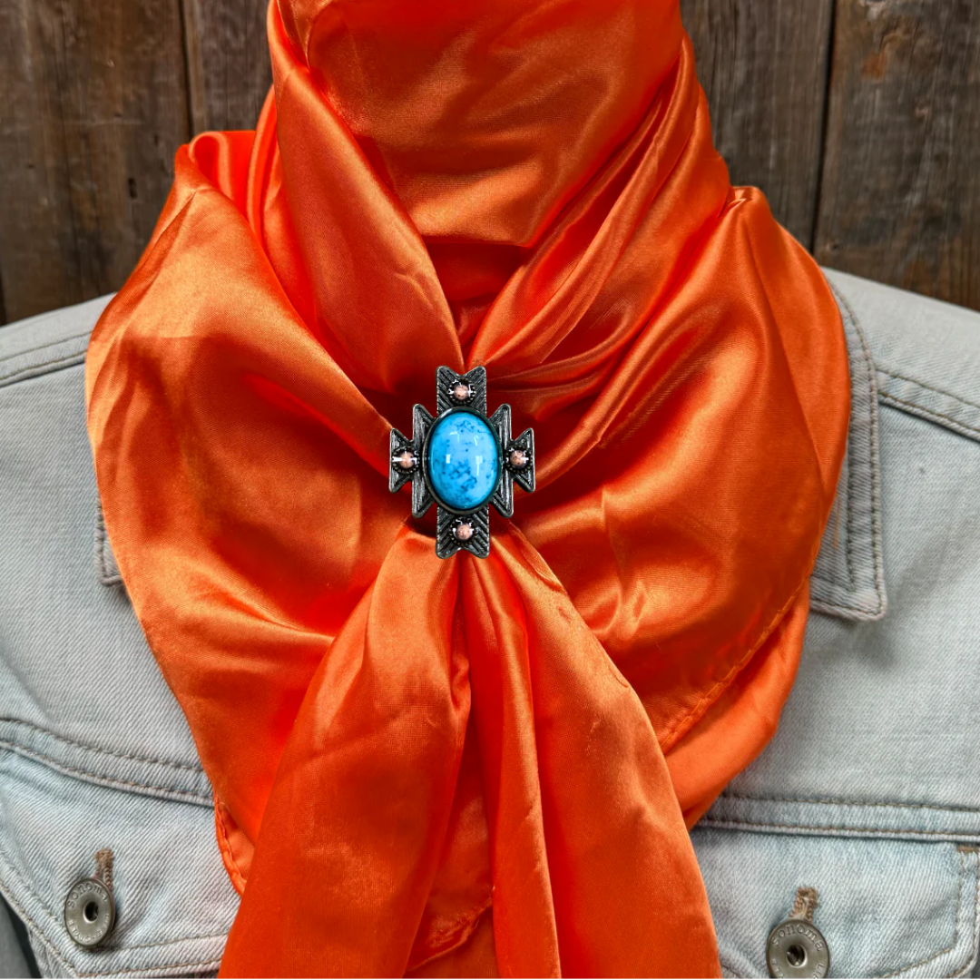 35X35" Solid Orange Wild Rag / Scarf WRS20 - Western Concho Wild Rag Slides - Assorted