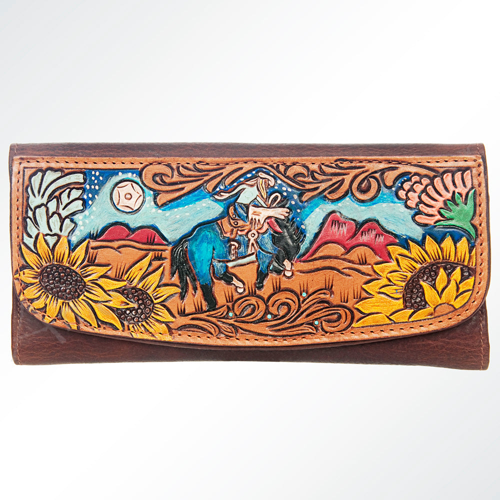 Hand Tooled Hand Painted Genuine Leather women bag western handbag purse