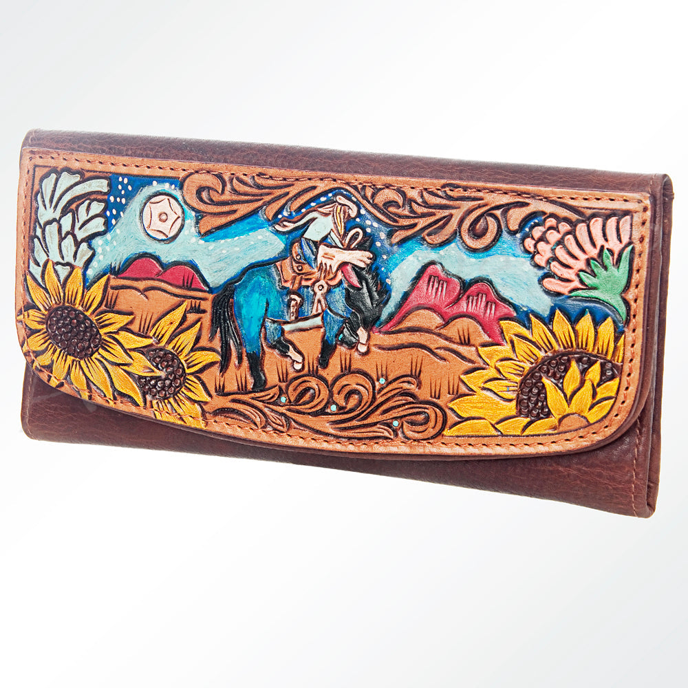 Hand Tooled Hand Painted Genuine Leather women bag western handbag purse