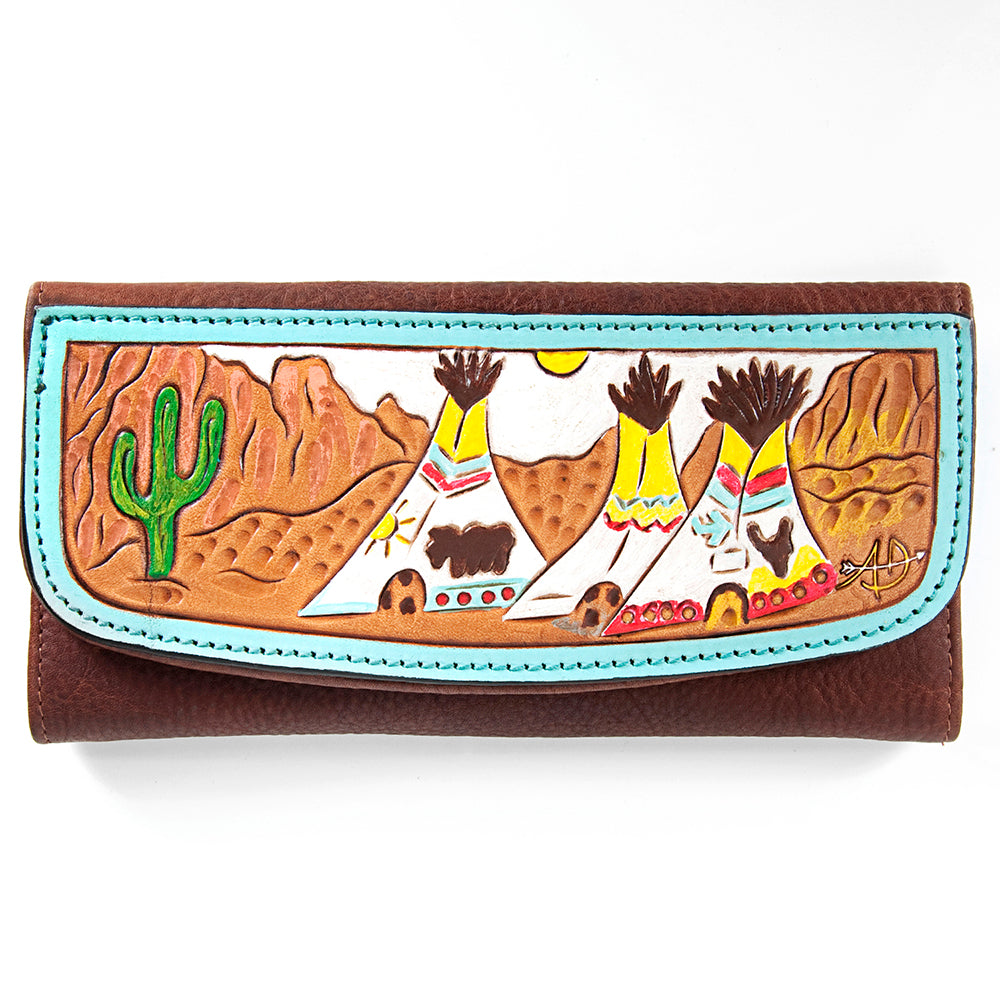 Hand Tooled Hand Painted Genuine Leather women bag western handbag purse