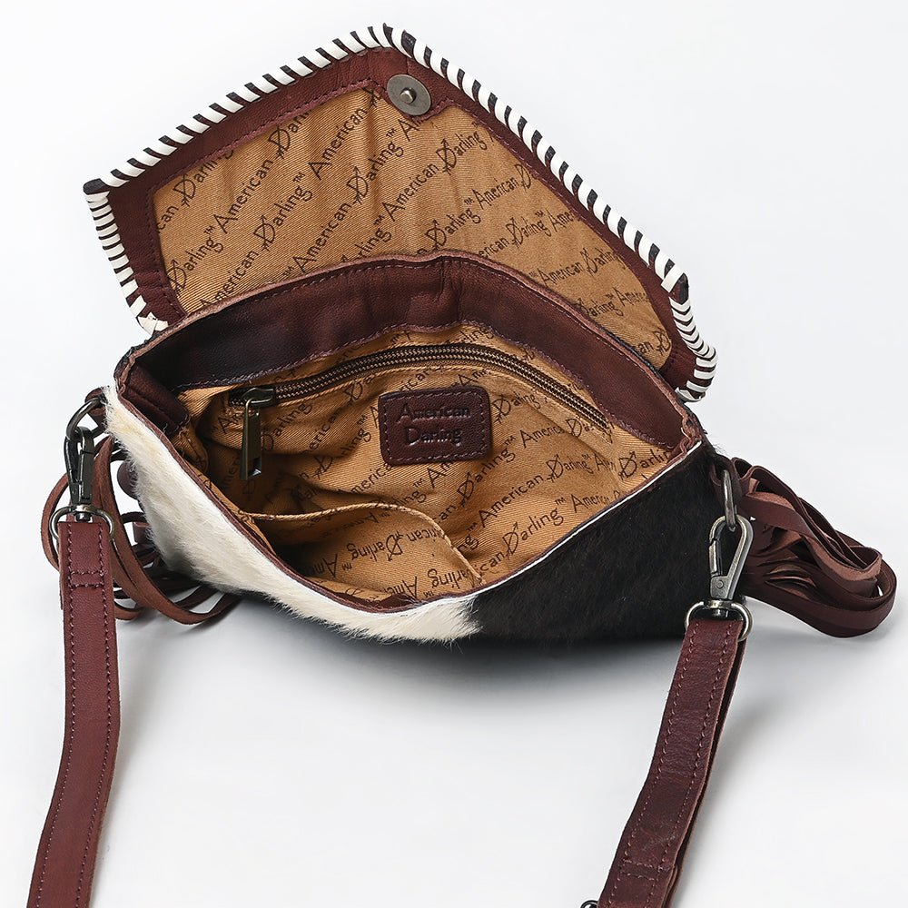 American Darling ADBGZ352 Crossbody Hand Tooled Hair-On Genuine Leather Women Bag Western Handbag Purse