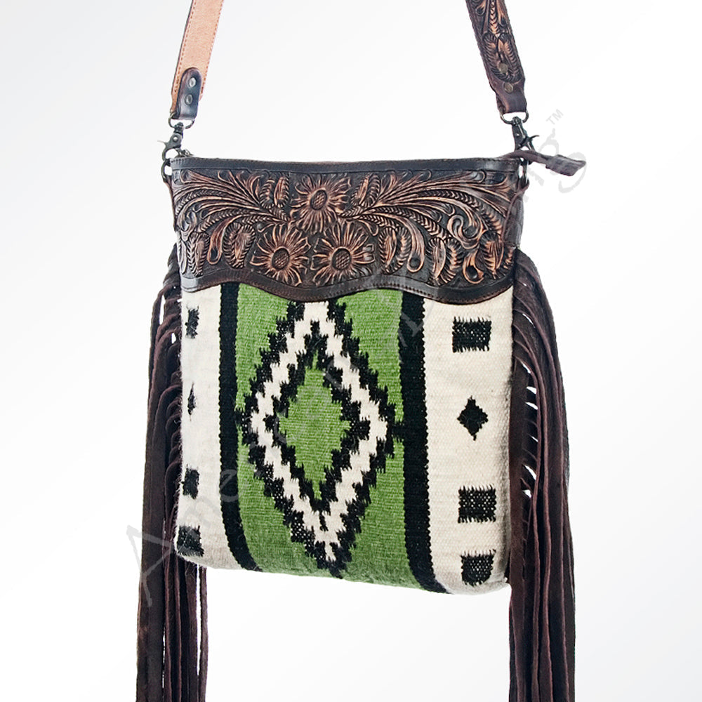 American Darling ADBGZ363 Signature Crossbody Hand Tooled Saddle Blanket Genuine Leather Women Bag Western Handbag Purse