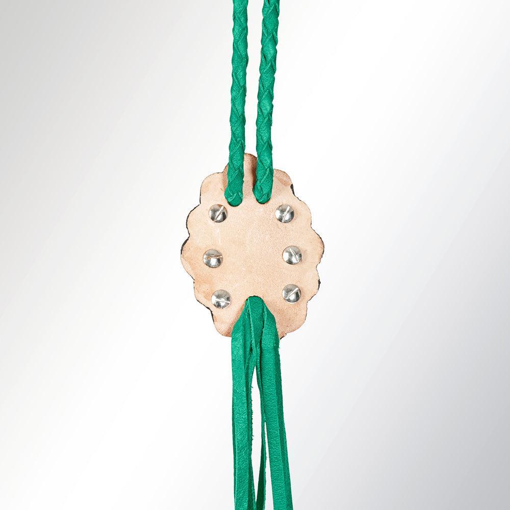 American Darling ADJW106D Braided Genuine Leather Jewelry Necklace with Concho