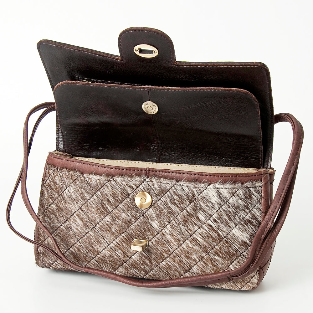 American Darling ADBGI157 Crossbody Hand Tooled Hair-On Genuine Leather Women Bag Western Handbag Purse