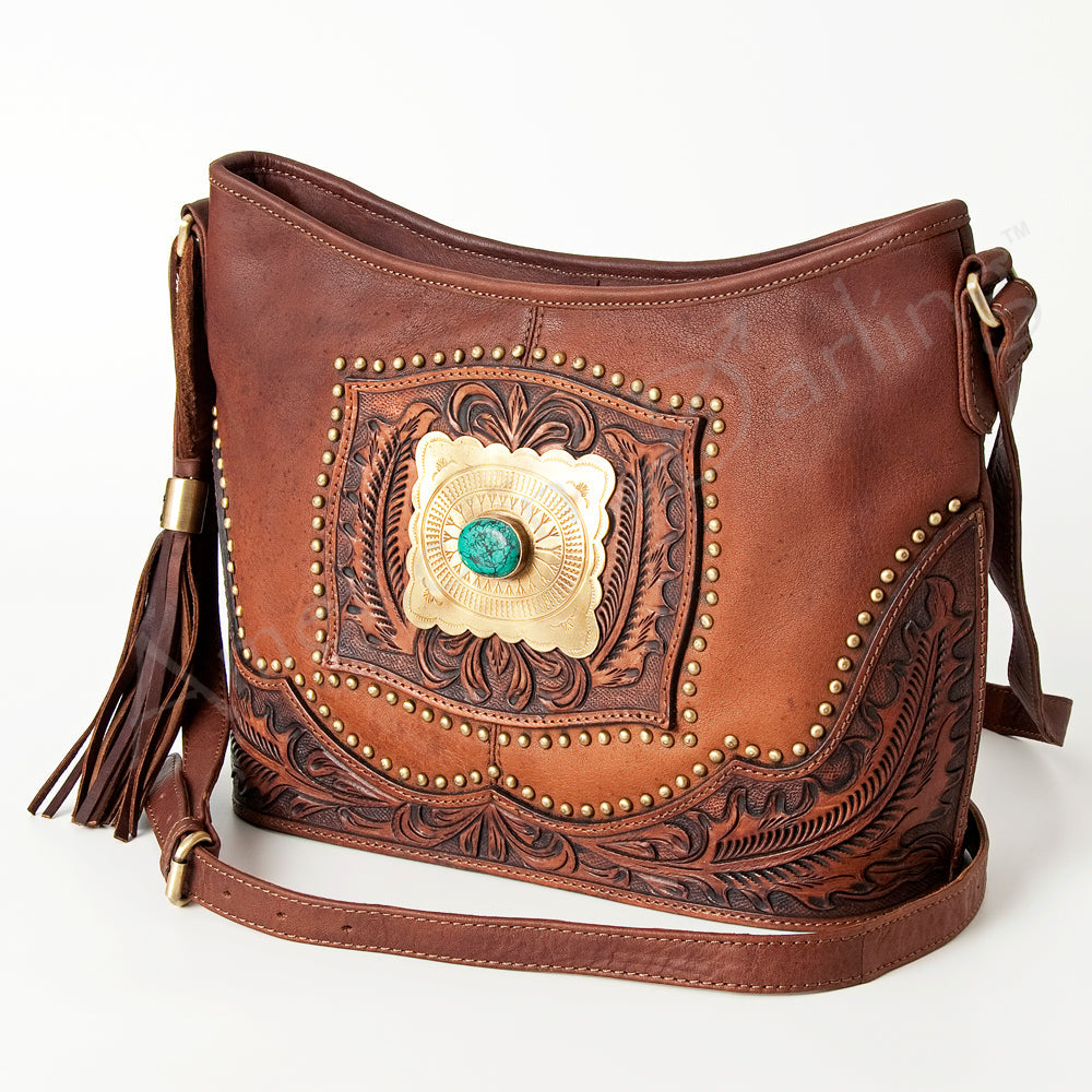 American Darling Messenger Hand Tooled Genuine Leather Women Bag Western Handbag Purse