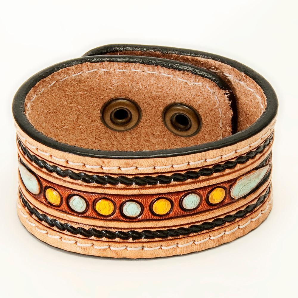 American Darling ADBRF150 Hand tooled carved Genuine Leather Bracelet women