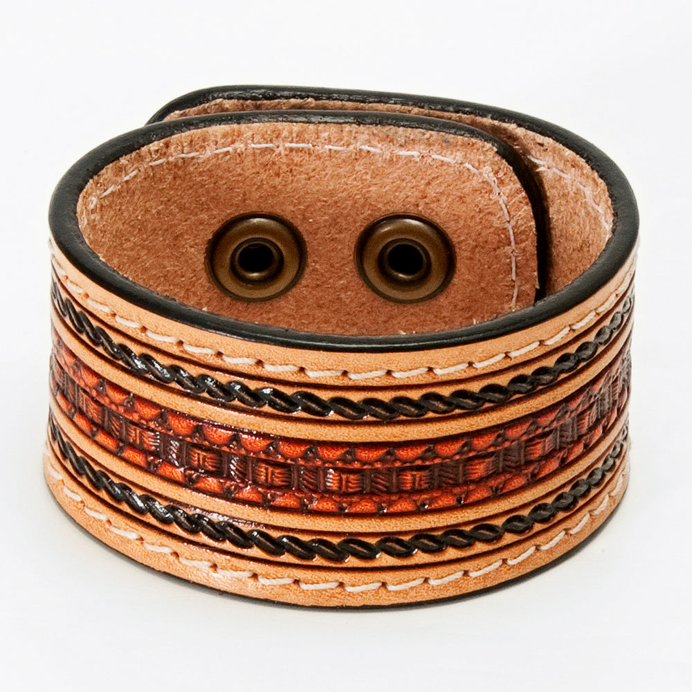 American Darling ADBRF151 Hand tooled carved Genuine Leather Bracelet women