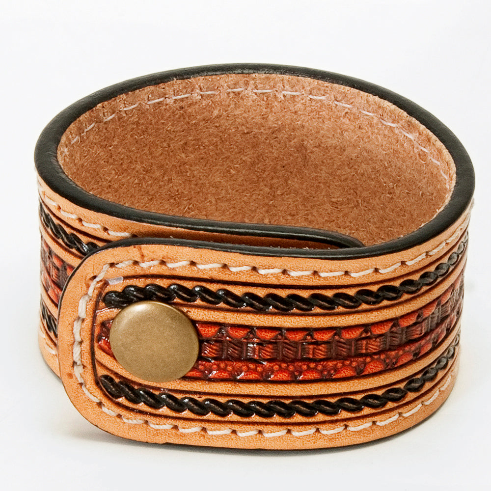 American Darling ADBRF151 Hand tooled carved Genuine Leather Bracelet women